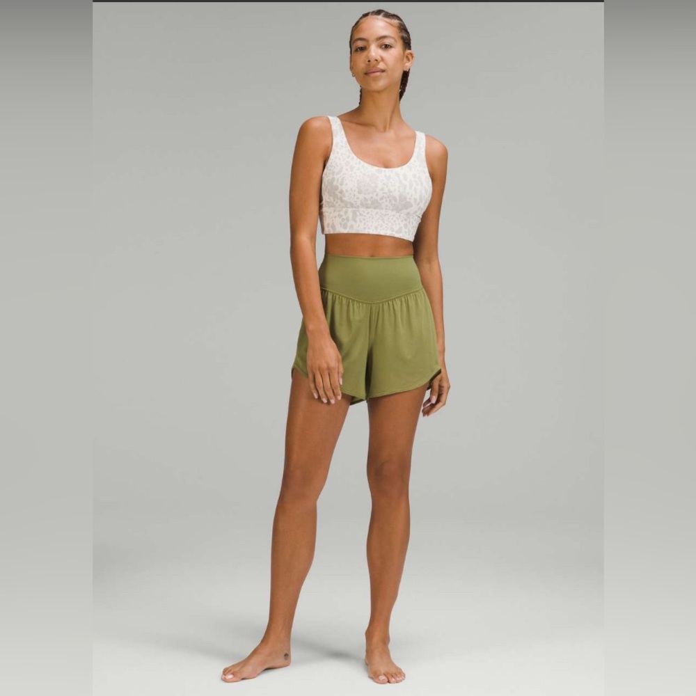 Lululemon Nulu and Mesh High-Rise Yoga Short 3.5" Bronze Green Size 10